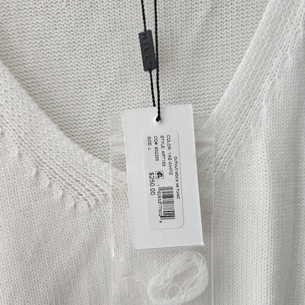 Revolve Milly Cotton-Blend Tunic with Ribbed Neckline and Hem Turtleneck - Picture 5 of 10